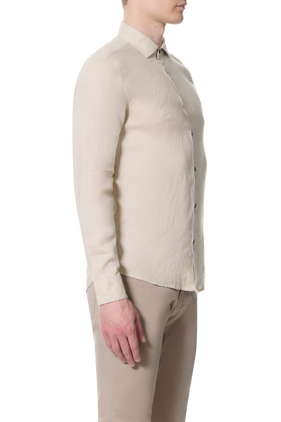 Мужской Emporio Armani Льняная однотонная рубашка (цвет ), артикул 3L1CP5-1NBPZ | Фото 3