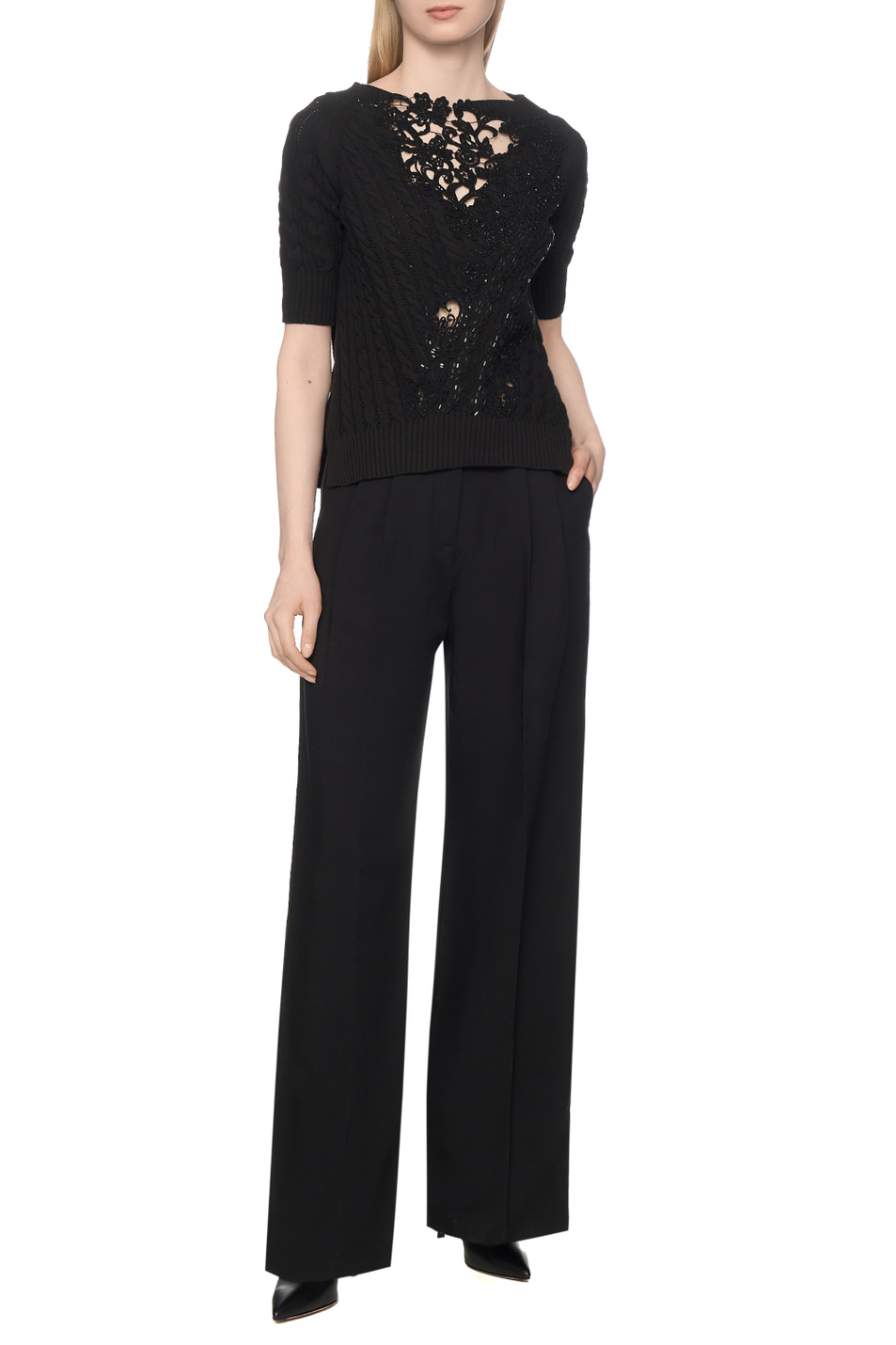 Женский ERMANNO SCERVINO Джемпер с аппликацией (цвет ), артикул D485L335APCTNTW | Фото 3