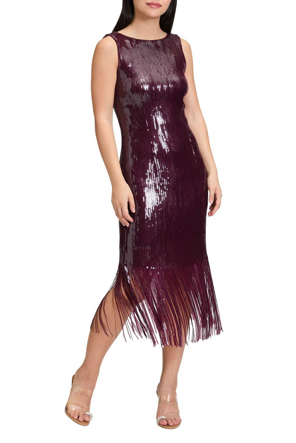 Платье с бахромой и пайетками|Основной цвет:Бордовый Женский Betty Barclay Платье с бахромой и пайетками (цвет ), артикул 3593/4032 | Фото 3