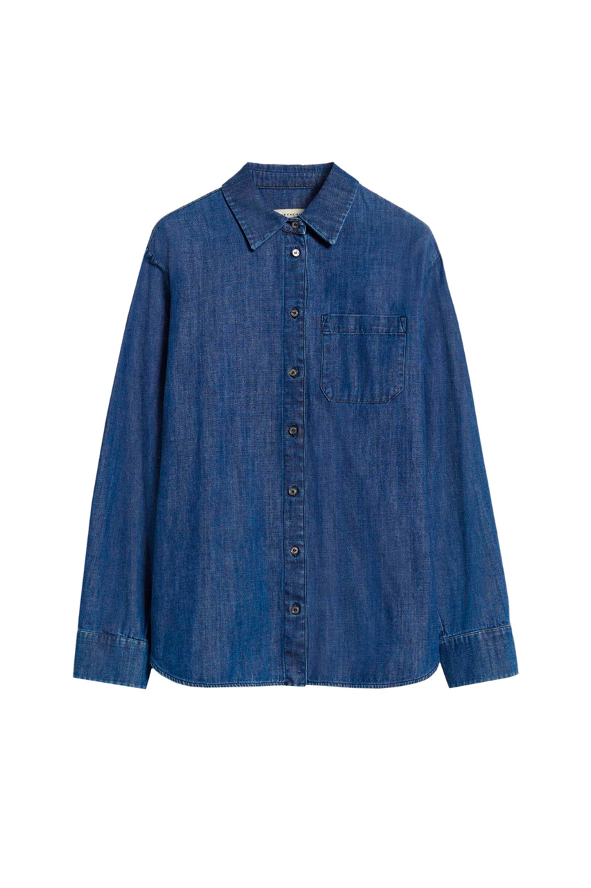 Рубашка OFRIDE джинсовая из натурального хлопка|Основной цвет:Синий|Артикул:2415111061 | Фото 1