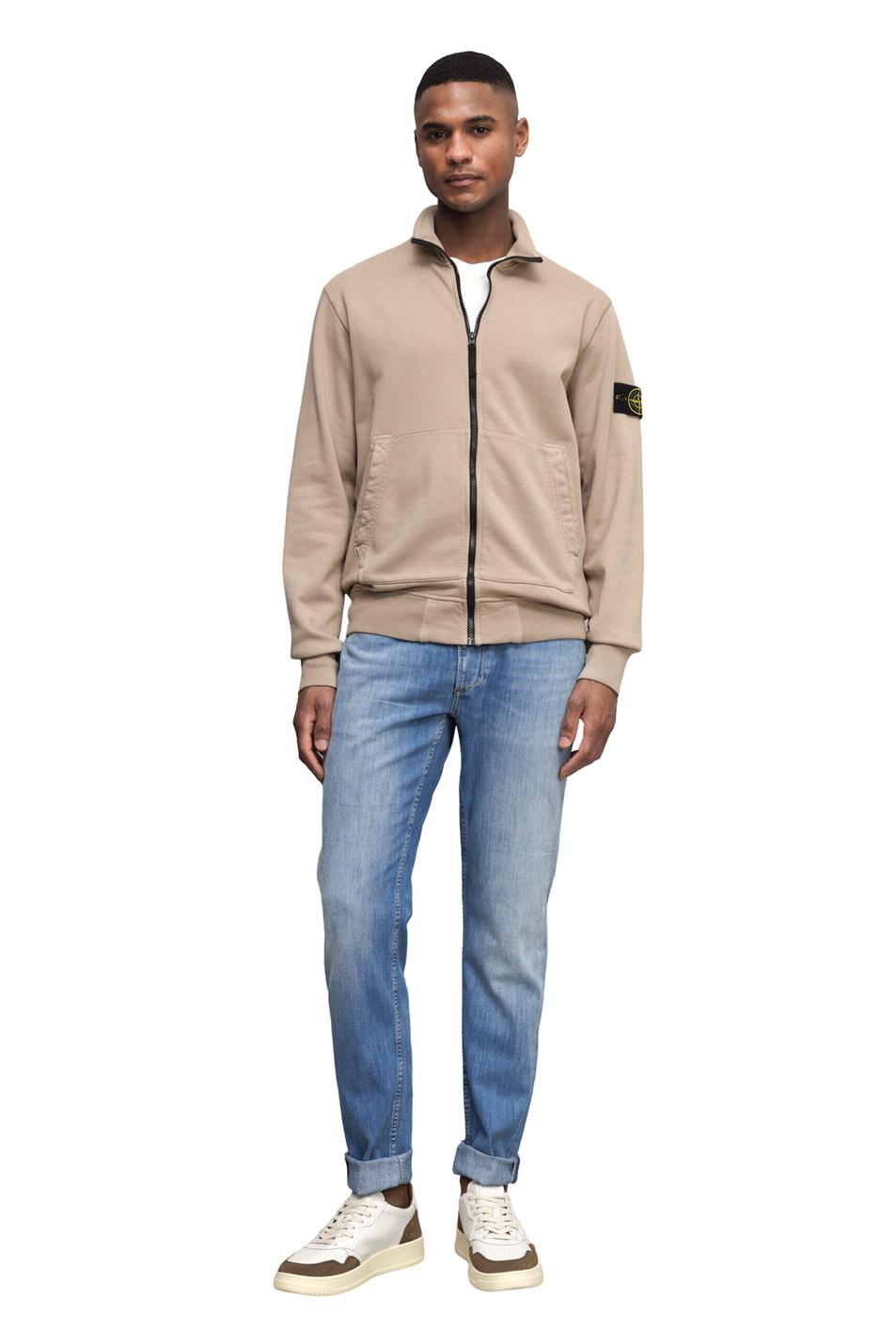 Толстовка из хлопкового флиса|Основной цвет:Бежевый Мужской Stone Island Толстовка из хлопкового флиса (цвет ), артикул L1S156100063-S0051 | Фото 2