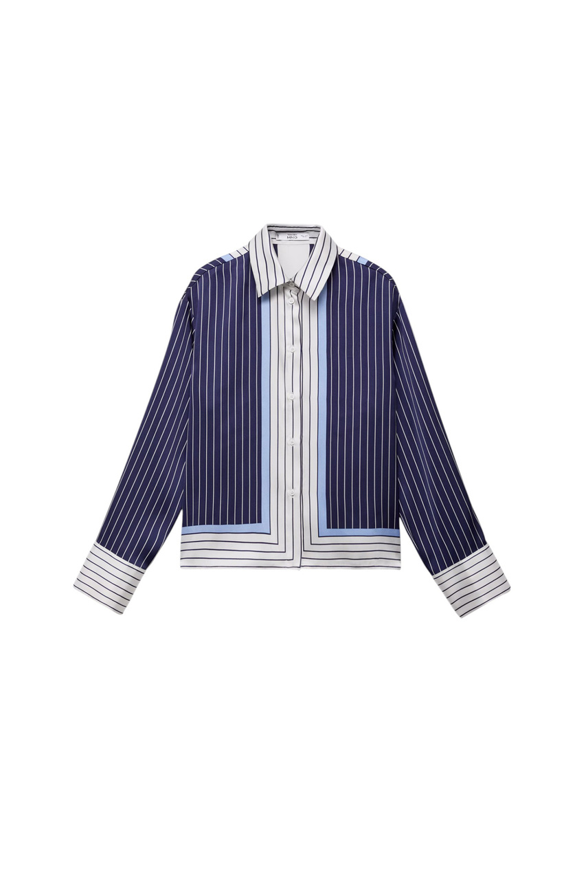 Рубашка SHIRTY из атласа|Основной цвет:Синий|Артикул:87067193 | Фото 1