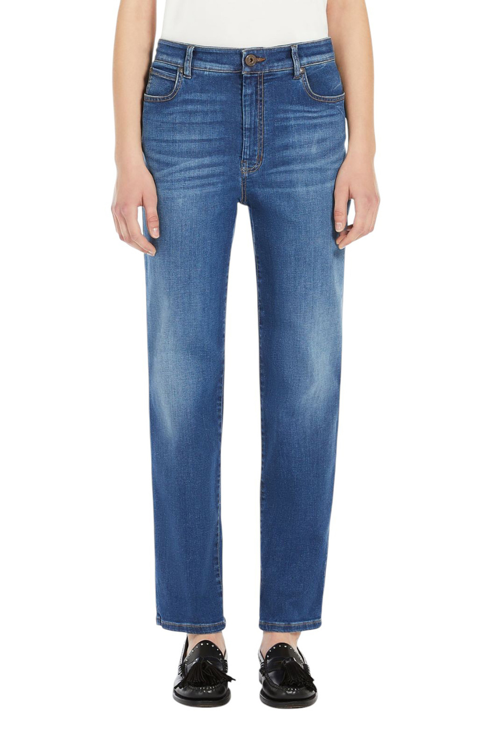 Джинсы ORTISEI из эластичного хлопка|Основной цвет:Синий Женский Weekend Max Mara Джинсы ORTISEI из эластичного хлопка (цвет ), артикул 2515181071 | Фото 3