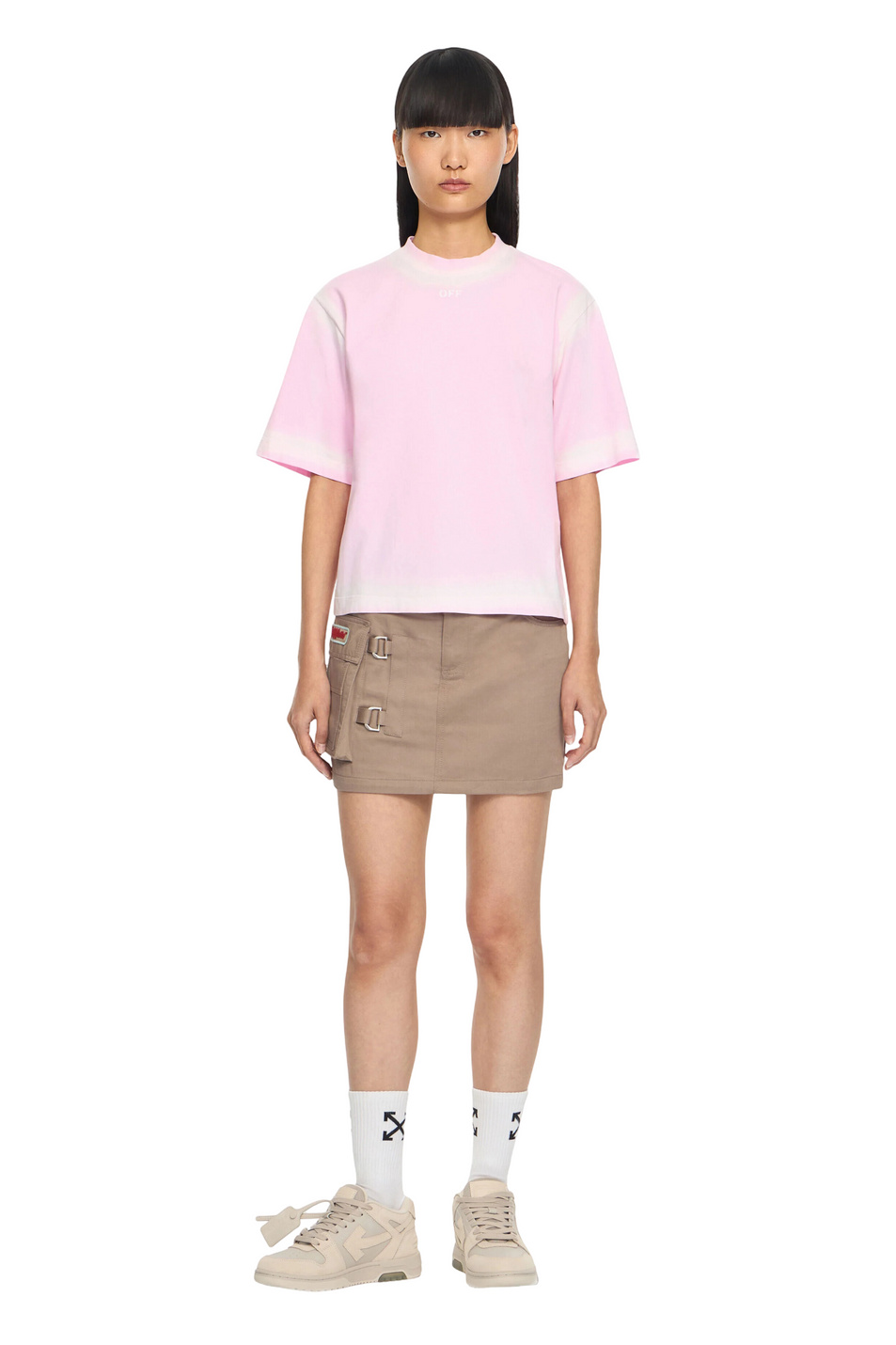 Юбка с накладным карманом|Основной цвет:Бежевый Женский Off-White Юбка с накладным карманом (цвет ), артикул OWCU01MS26FAB0016E27 | Фото 2