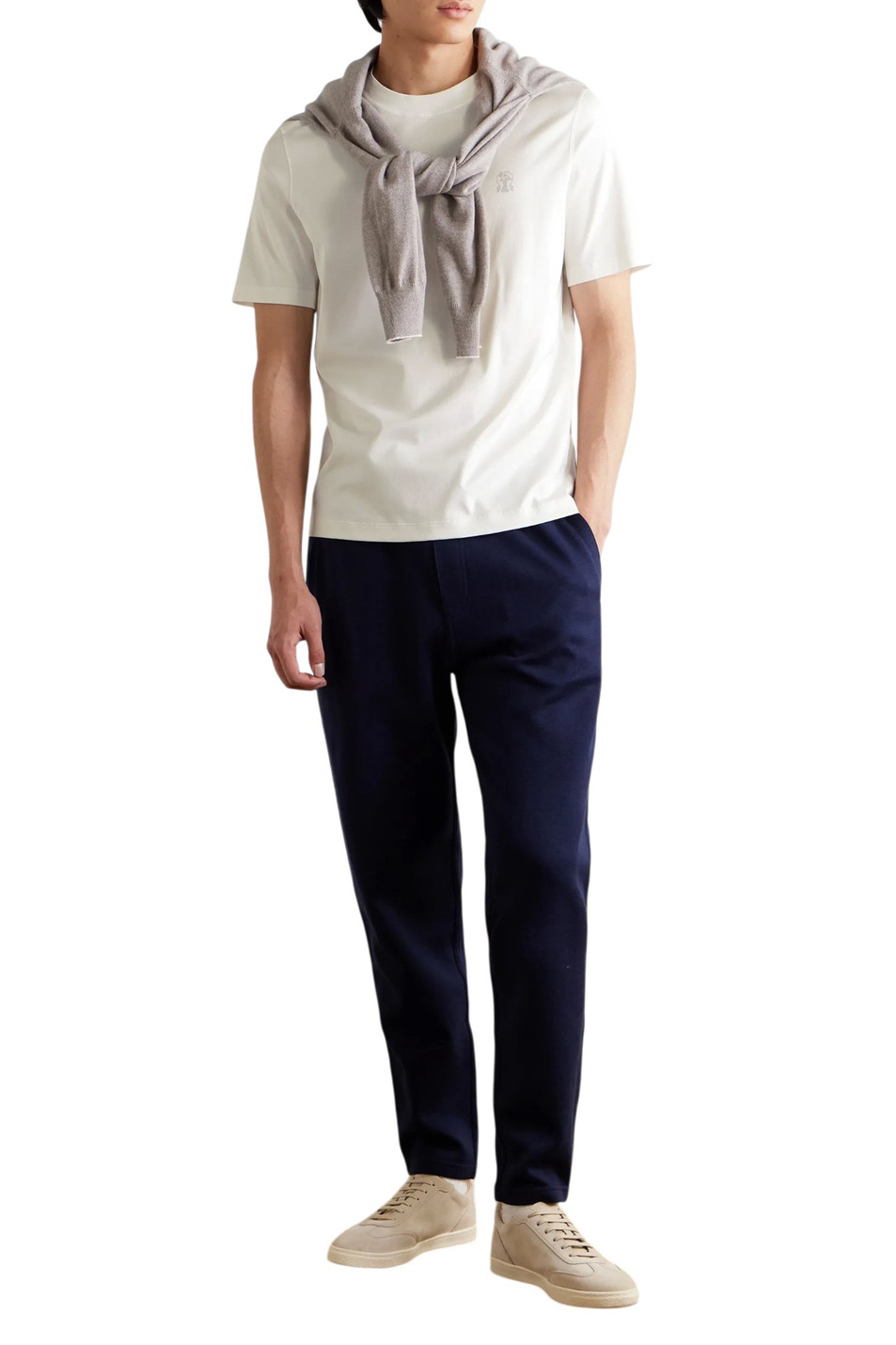 Мужской Brunello Cucinelli Футболка с логотипом (цвет ), артикул M0B138440 | Фото 3