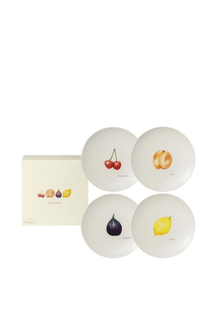 Набор тарелок Fruits 19 см, 4 шт|Основной цвет:Белый|Артикул:243051 | Фото 1