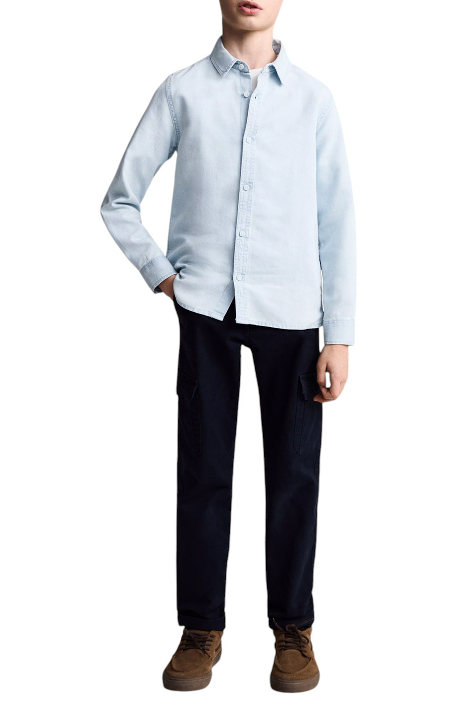Мальчикам Mango Kids Рубашка JOAN джинсовая (цвет ), артикул 87033636 | Фото 3
