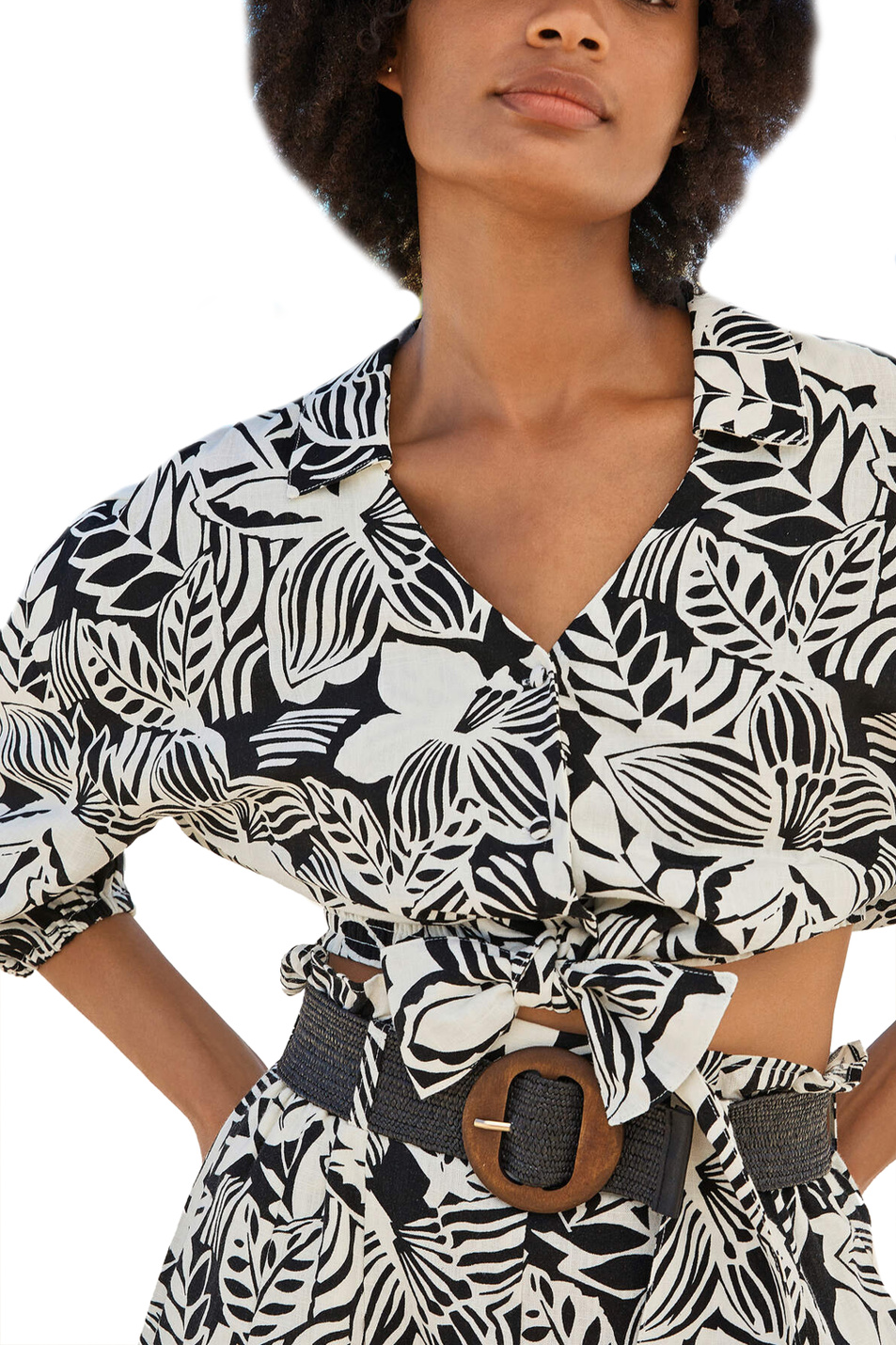 Orsay Укороченная блуза с поясом на талии (цвет ), артикул 662112 | Фото 2