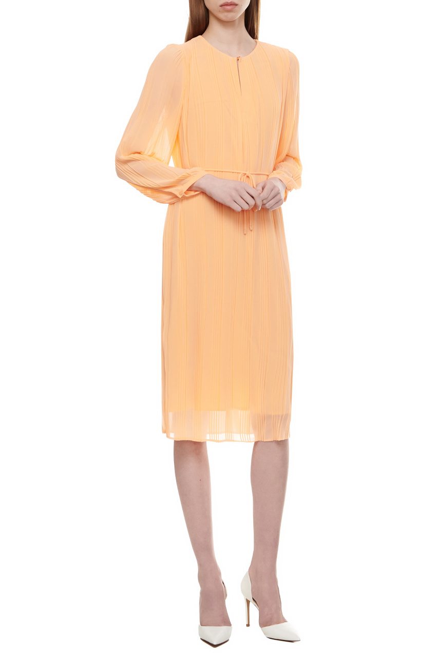 Платье однотонное|Основной цвет:Персиковый|Артикул:2141600 | Фото 1
