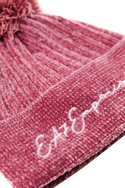 Велюровая шапка с вышитым логотипом|Основной цвет:Розовый|Артикул:285408-2F133 | Фото 2