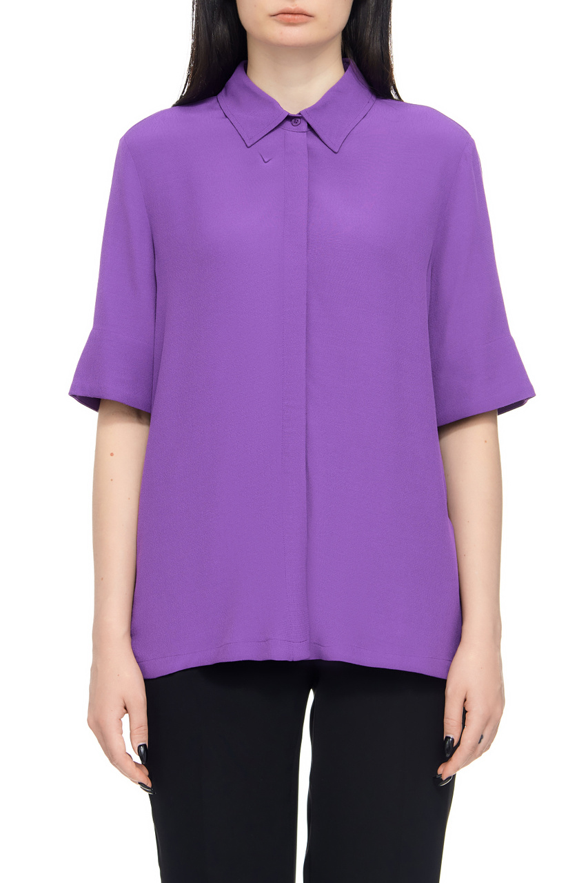 Рубашка однотонная|Основной цвет:Фиолетовый|Артикул:260004-31406 | Фото 1