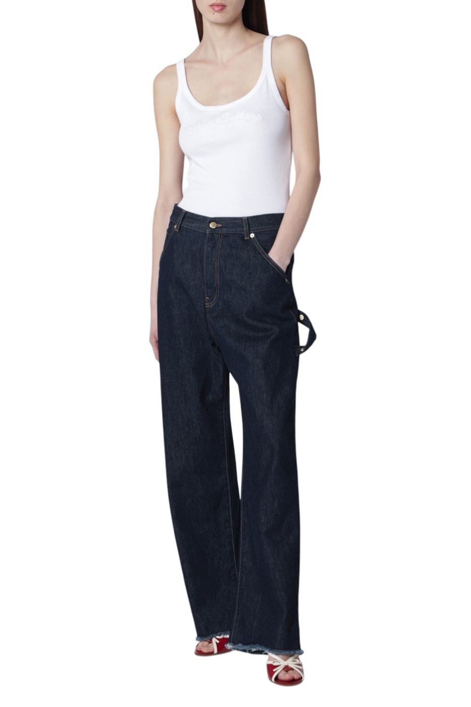 Женский Dolce & Gabbana Топ из хлопка с логотипом (цвет ), артикул F8K97Z-GDDL0 | Фото 3