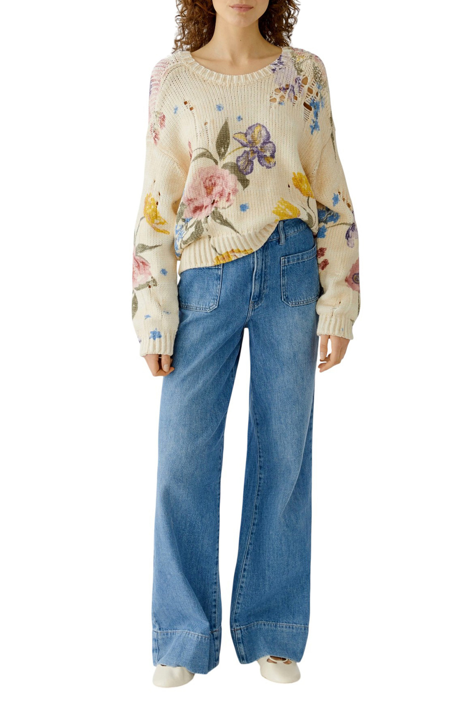 Джемпер с принтом|Основной цвет:Разноцветный Женский OUI Джемпер с принтом (цвет ), артикул 96776 | Фото 3