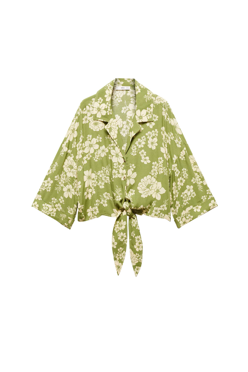 Рубашка COLOMA с цветочным принтом|Основной цвет:Зеленый|Артикул:67007128 | Фото 1