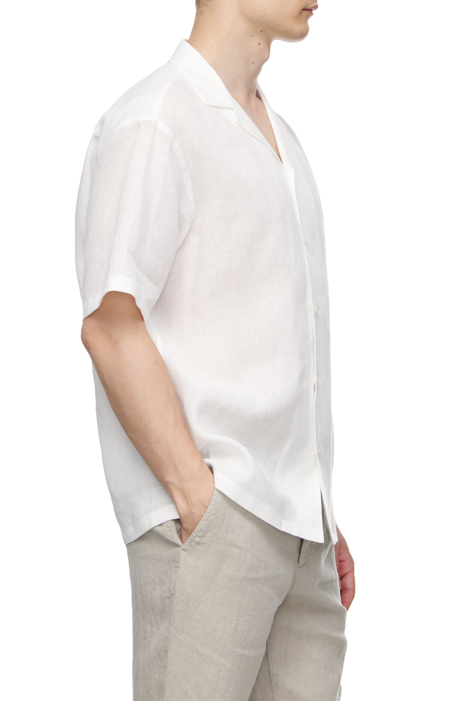 Мужской Zegna Льняная рубашка с коротким рукавом (цвет ), артикул 305286-ZCOB2-G | Фото 3