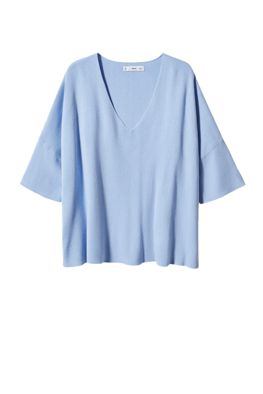 Пуловер GUIRO из натурального хлопка|Основной цвет:Голубой|Артикул:47005876 | Фото 1
