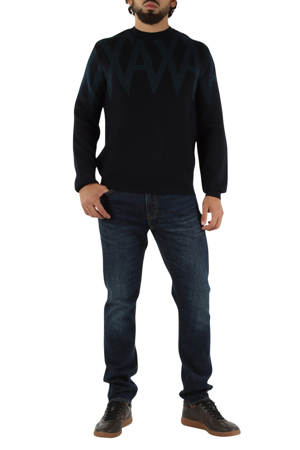 Мужской Armani Exchange Джемпер из смесовой шерсти (цвет ), артикул XM001338-AF14007 | Фото 3