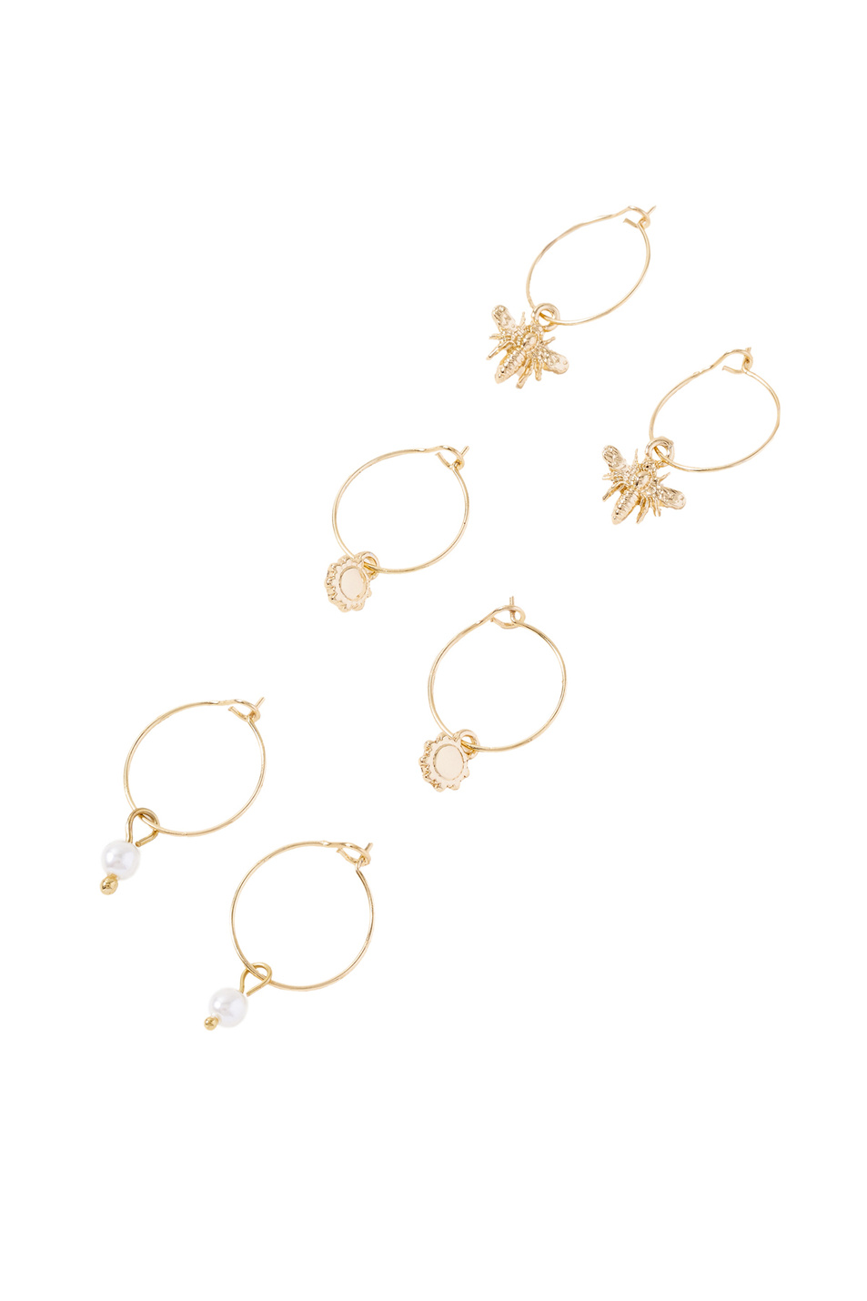 Женский Accessorize Набор серег-колец с подвесками (цвет ), артикул 381005 | Фото 1