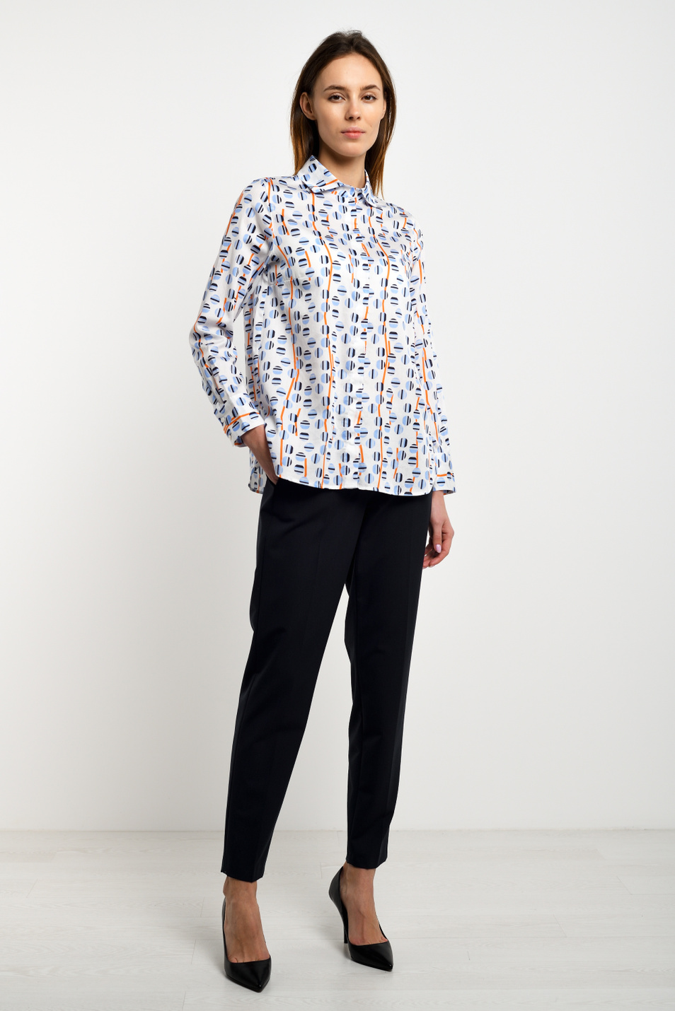 Женский Gerry Weber Рубашка из натурального хлопка с принтом (цвет ), артикул 260017-66604 | Фото 2