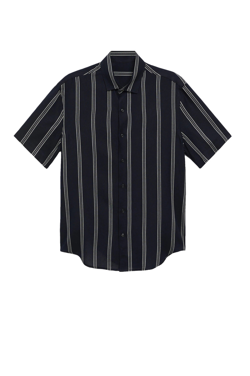 Рубашка классического кроя в полоску|Основной цвет:Черный|Артикул:87015662 | Фото 1