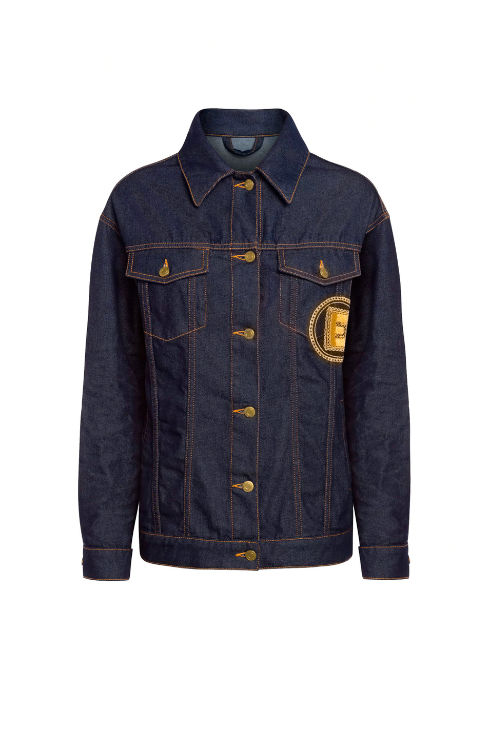 Ermanno Firenze Джинсовая куртка с вышитым логотипом на кармане (цвет ), артикул D38ETCP24OPR | Фото 1
