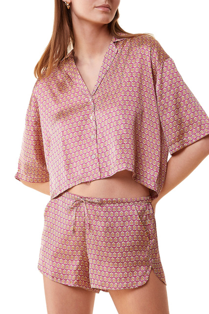 Пижамная рубашка JENNIE с принтом|Основной цвет:Мультиколор|Артикул:6533843 | Фото 1