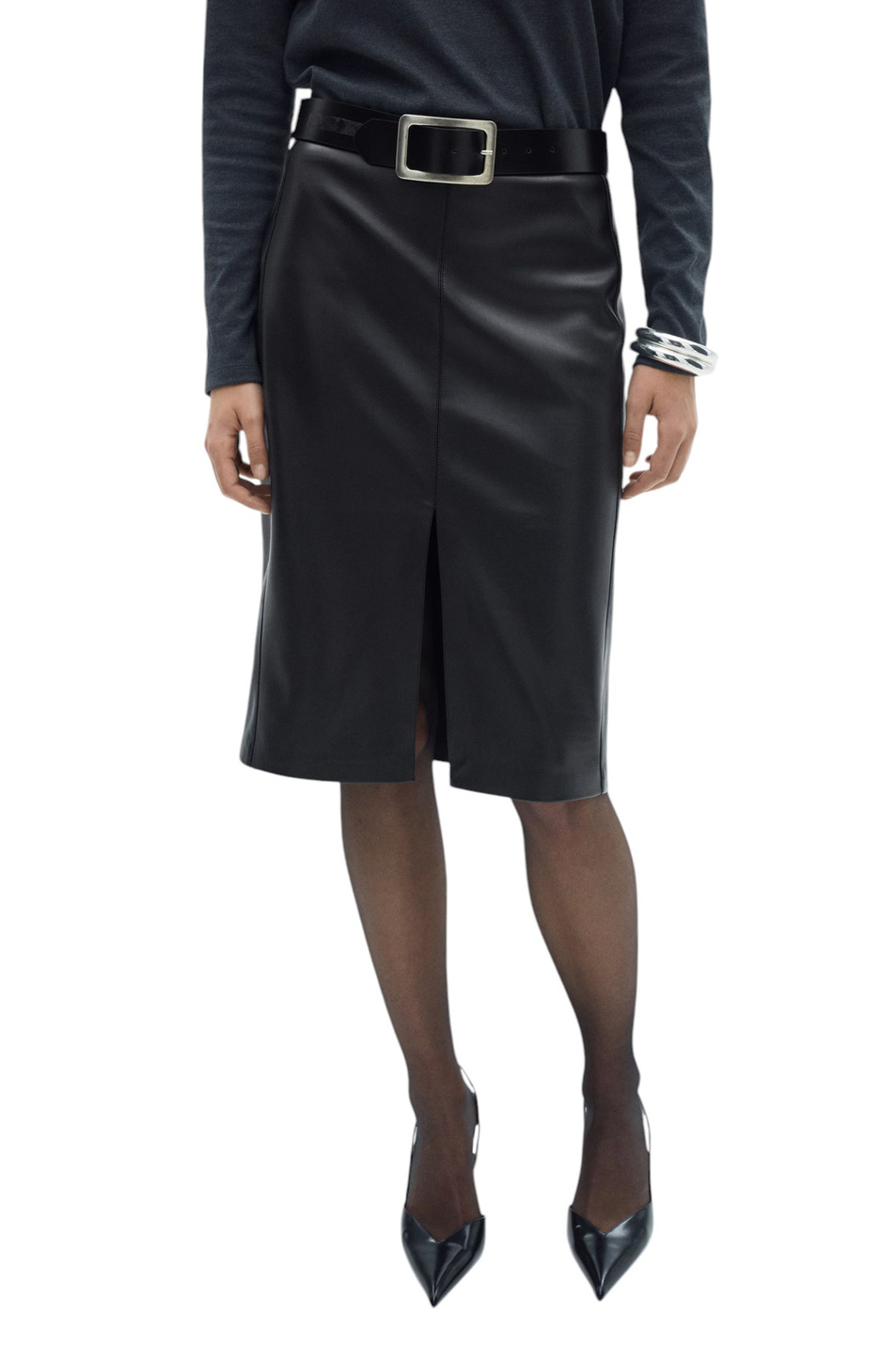 Женский Mango Юбка-карандаш PENCIL из искусственной кожи (цвет ), артикул 87080433 | Фото 3