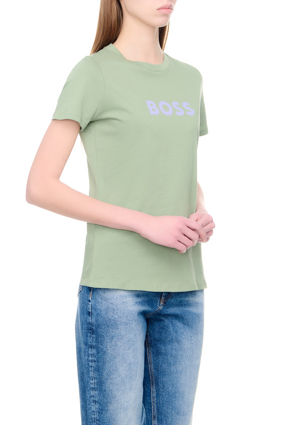 Женский BOSS Футболка из натурального хлопка (цвет ), артикул 50468356 | Фото 5