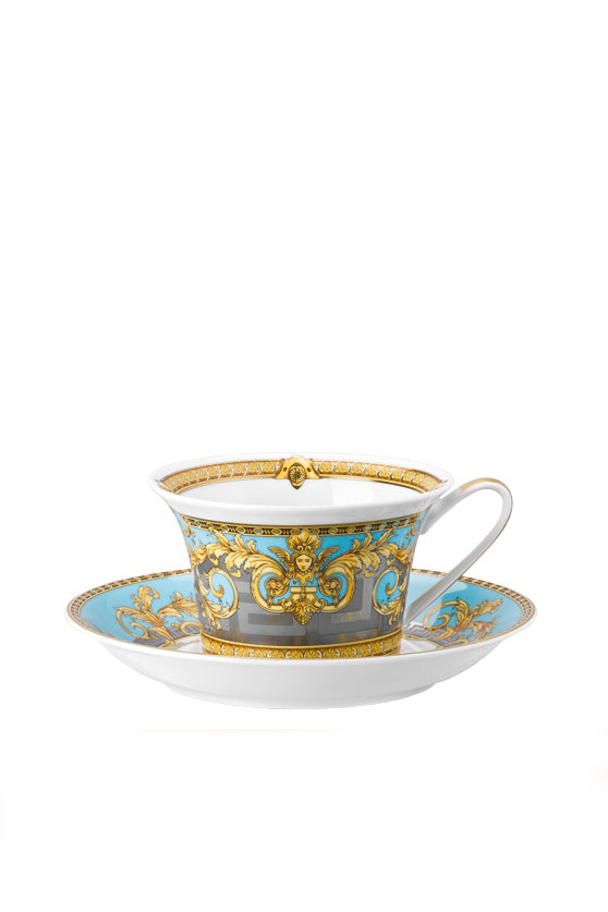 Чашка чайная с блюдцем Versace Prestige Gala Bleu 220 мл|Основной цвет:Голубой|Артикул:19325-403638-14640 | Фото 1
