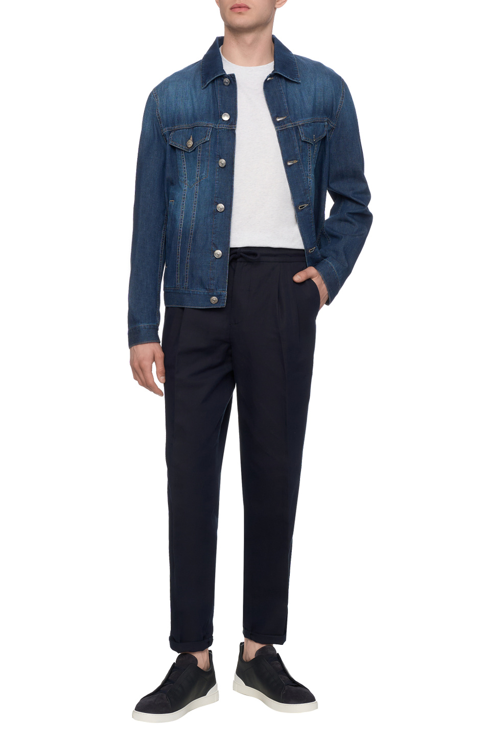 Мужской Brunello Cucinelli Футболка из натурального хлопка (цвет ), артикул M0B137444G | Фото 3