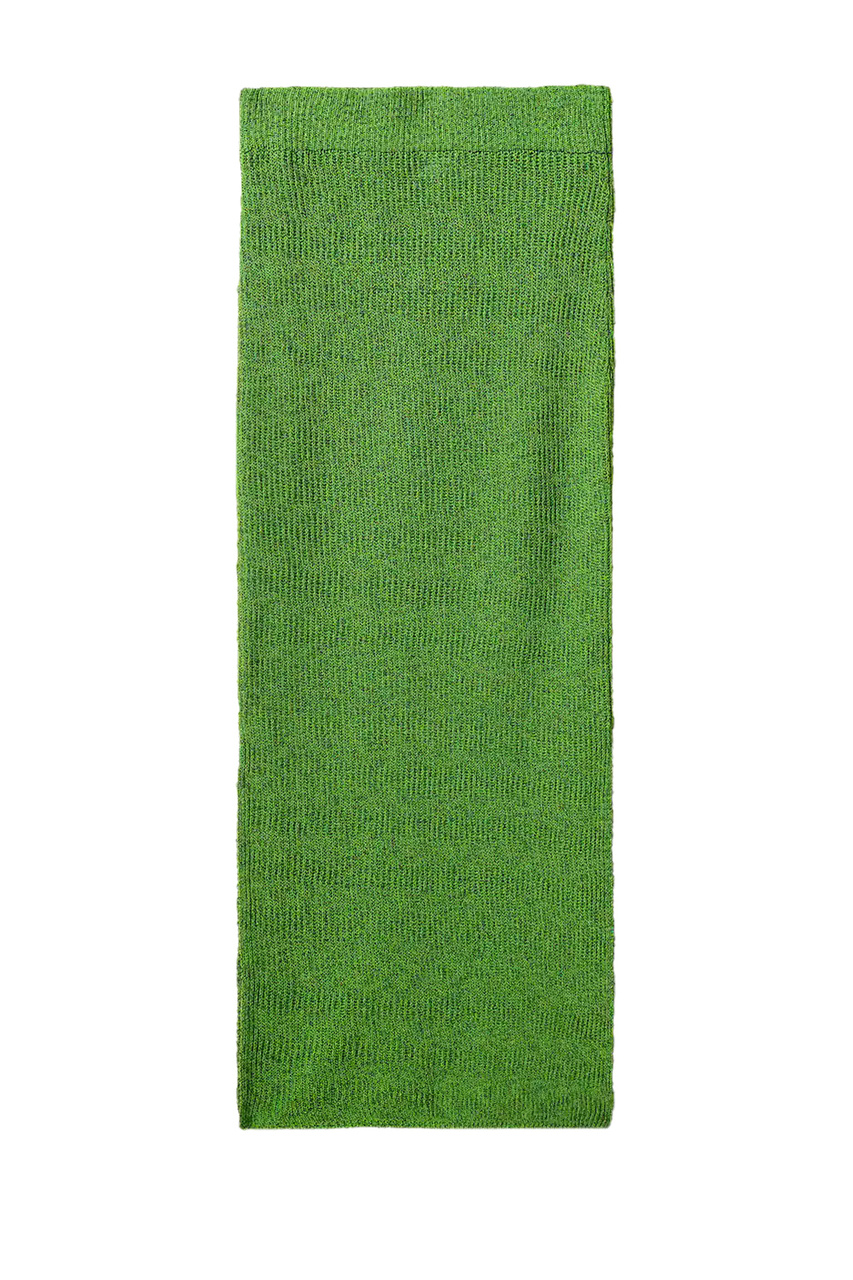 Трикотажная юбка PETRA с разрезом|Основной цвет:Зеленый|Артикул:27042533 | Фото 1
