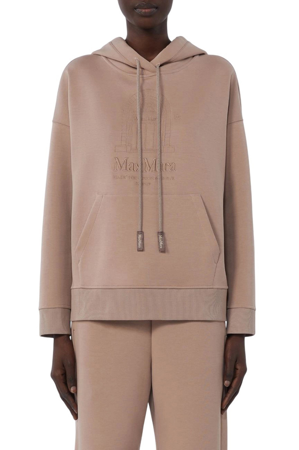 Худи ANDREA с логотипом|Основной цвет:Бежевый Женский Max Mara Худи ANDREA с логотипом (цвет ), артикул 2619921021 | Фото 3