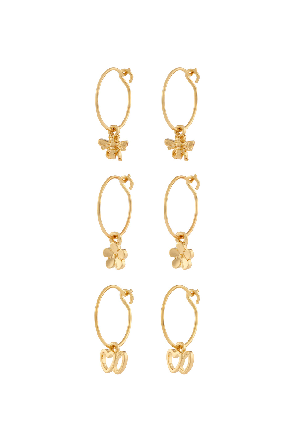 Женский Accessorize Набор серег BEE FLOWER HEART (цвет ), артикул 981089 | Фото 1