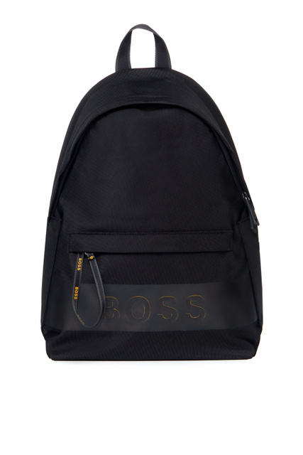 Рюкзак с логотипом на внешнем кармане|Основной цвет:Черный|Артикул:50466404 | Фото 1