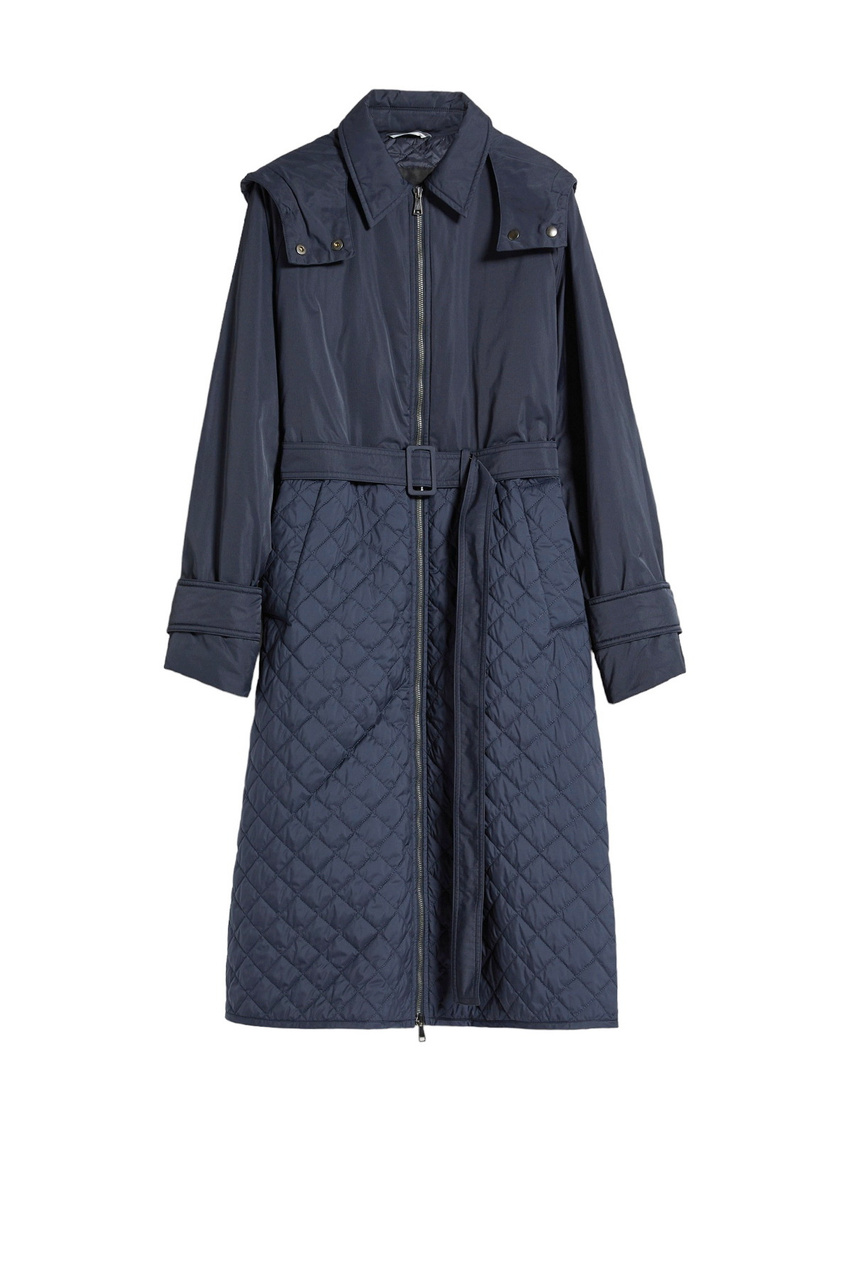 Пальто стеганое OLGA с капюшоном|Основной цвет:Синий|Артикул:2354960139 | Фото 1