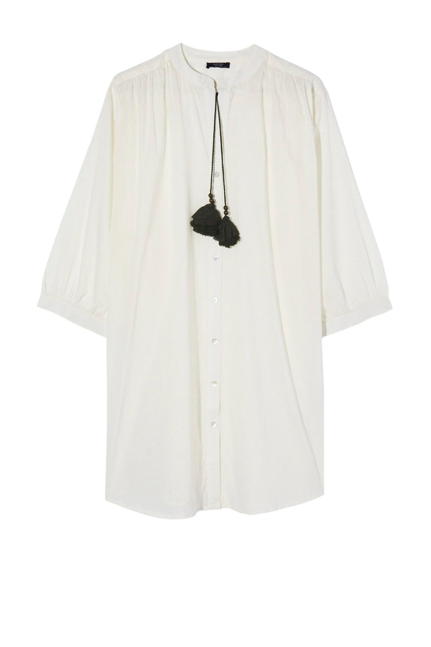 Платье-рубашка из натурального хлопка|Основной цвет:Белый|Артикул:212458 | Фото 1
