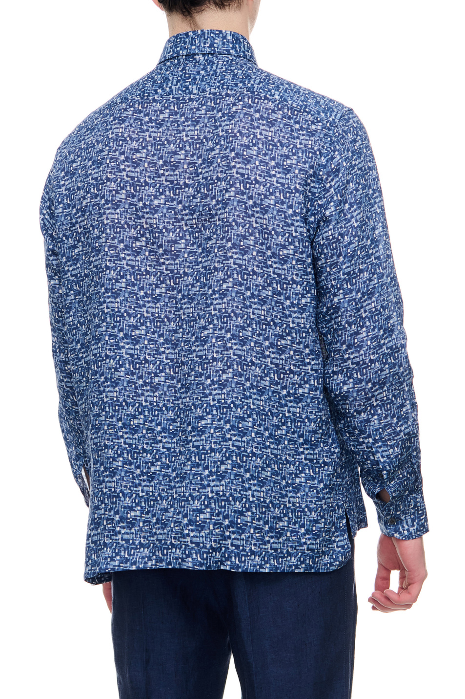 Мужской Corneliani Рубашка из чистого льна с принтом (цвет ), артикул 91P201-3111910 | Фото 4