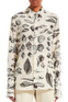 Sportmax Блузка FAVOLA из чистого шелка  с принтом ( цвет), артикул 21160329 | Фото 3