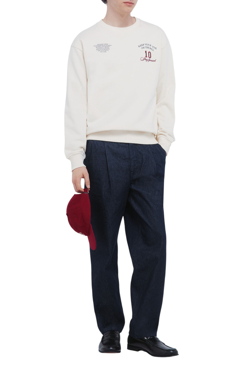 Свитшот из натурального хлопка|Основной цвет:Кремовый Мужской Springfield Свитшот из натурального хлопка (цвет ), артикул 0092099 | Фото 2