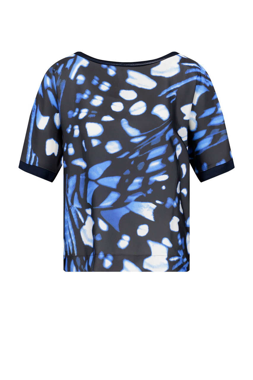 Блузка из эластичной вискозы|Основной цвет:Синий|Артикул:870030-44002 | Фото 1