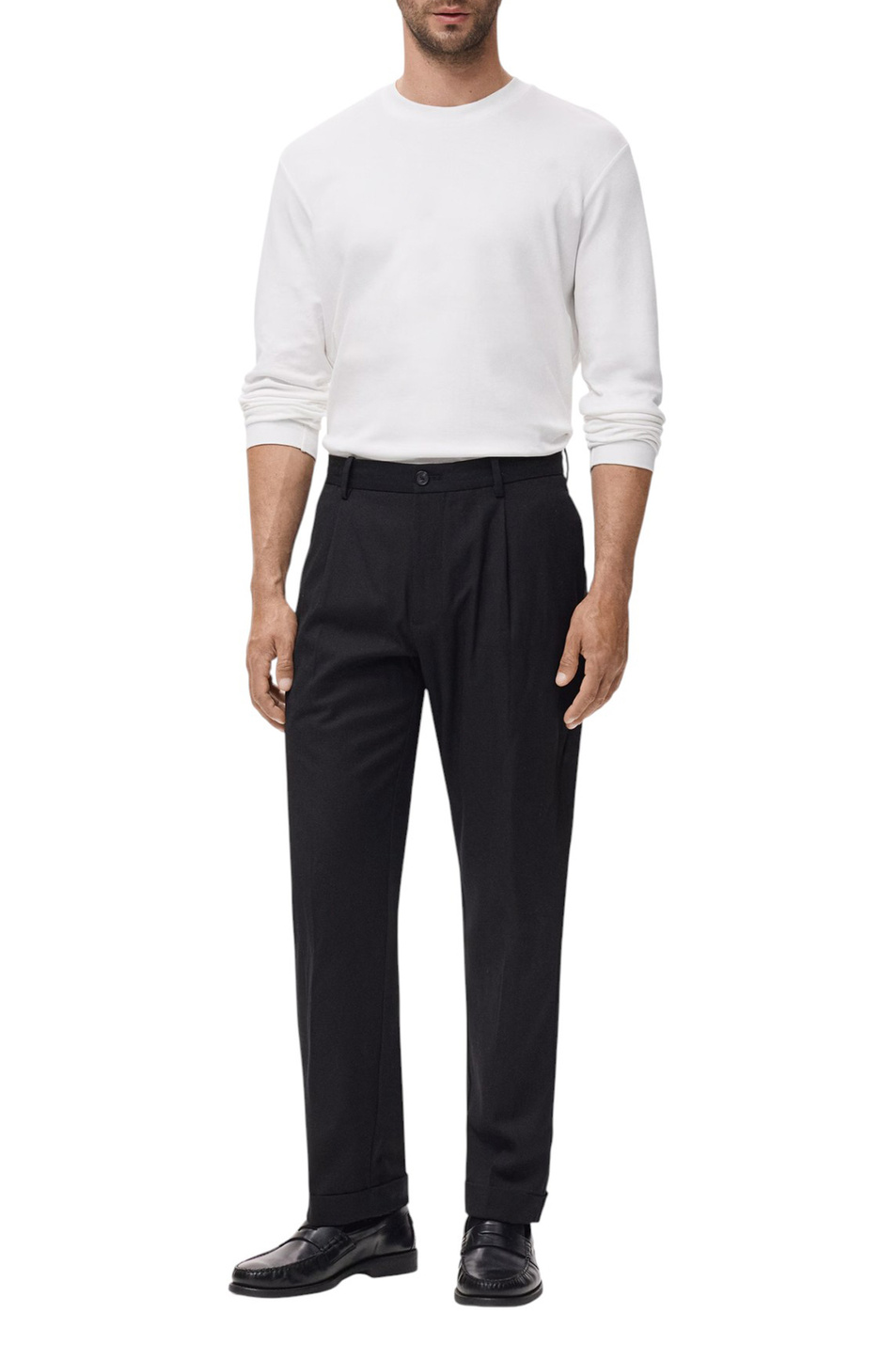 Мужской Mango Man Лонгслив GARETH из хлопка (цвет ), артикул 17025979 | Фото 2