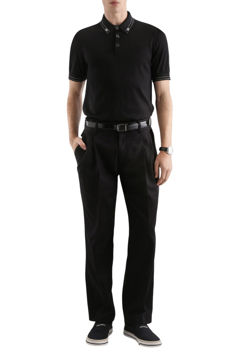 Мужской Dolce & Gabbana Поло из шелка (цвет ), артикул GXZ02T-JBSOI | Фото 2