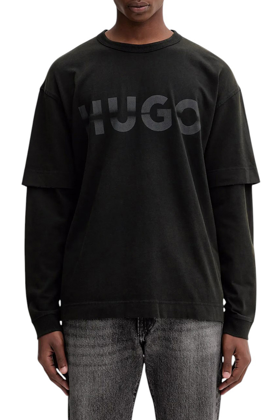 Свитшот Nenzyon из хлопка|Основной цвет:Черный Мужской HUGO Свитшот Nenzyon из хлопка (цвет ), артикул 50546541 | Фото 4