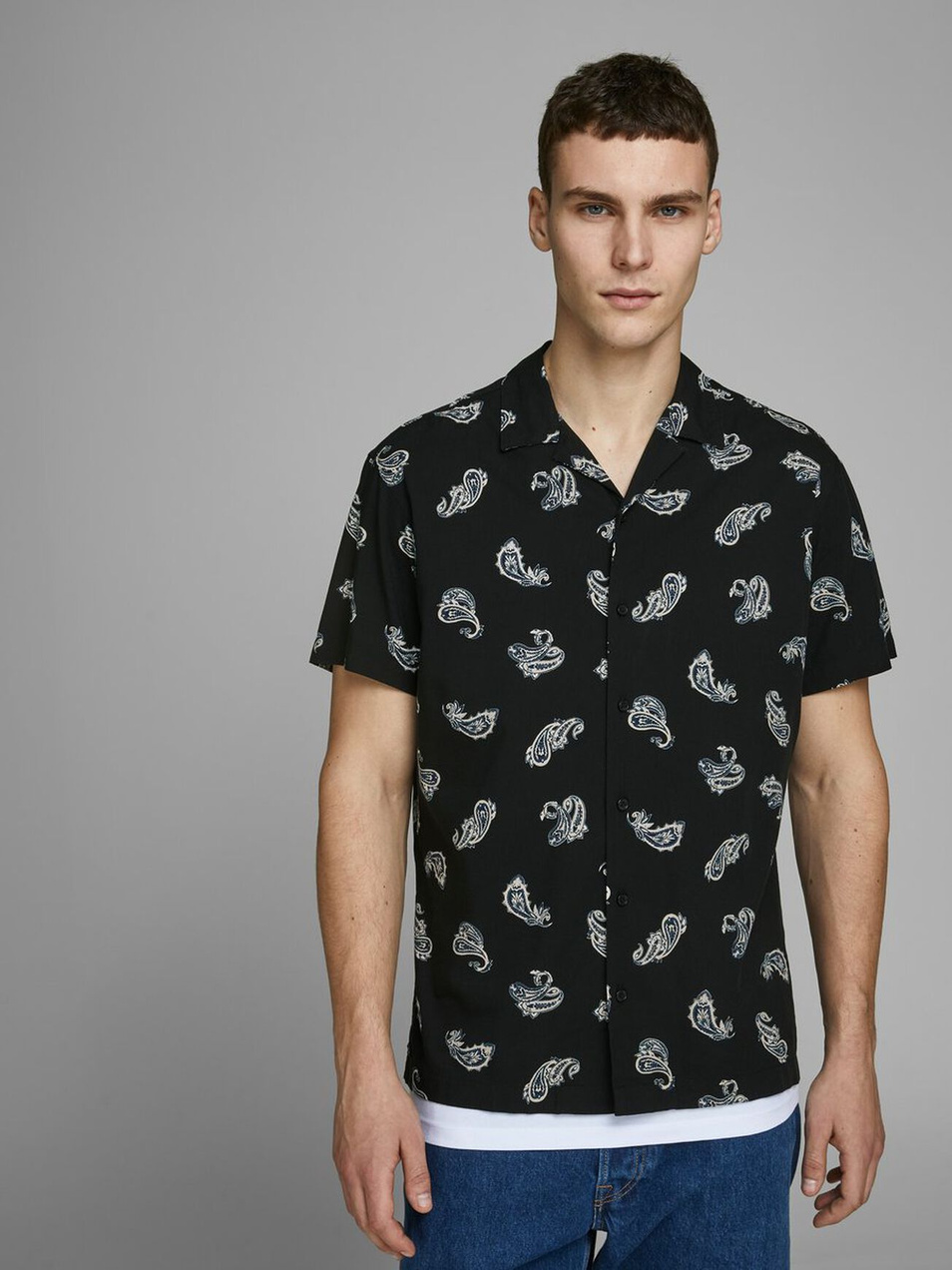 Мужской Jack & Jones Рубашка с коротким рукавом и контрастным узором (цвет ), артикул 12167040 | Фото 6