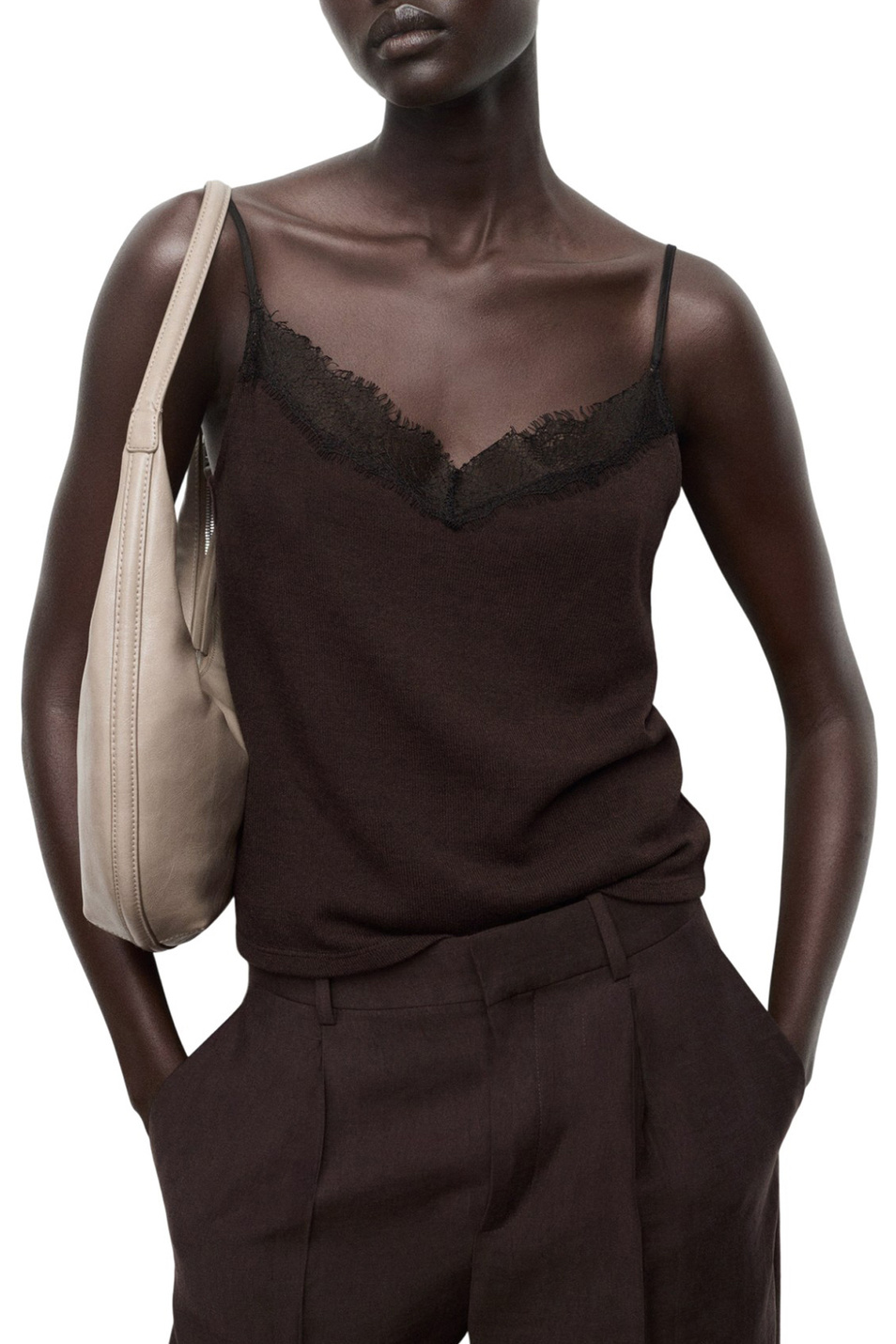Женский Mango Топ VERONA с кружевом (цвет ), артикул 17097801 | Фото 3