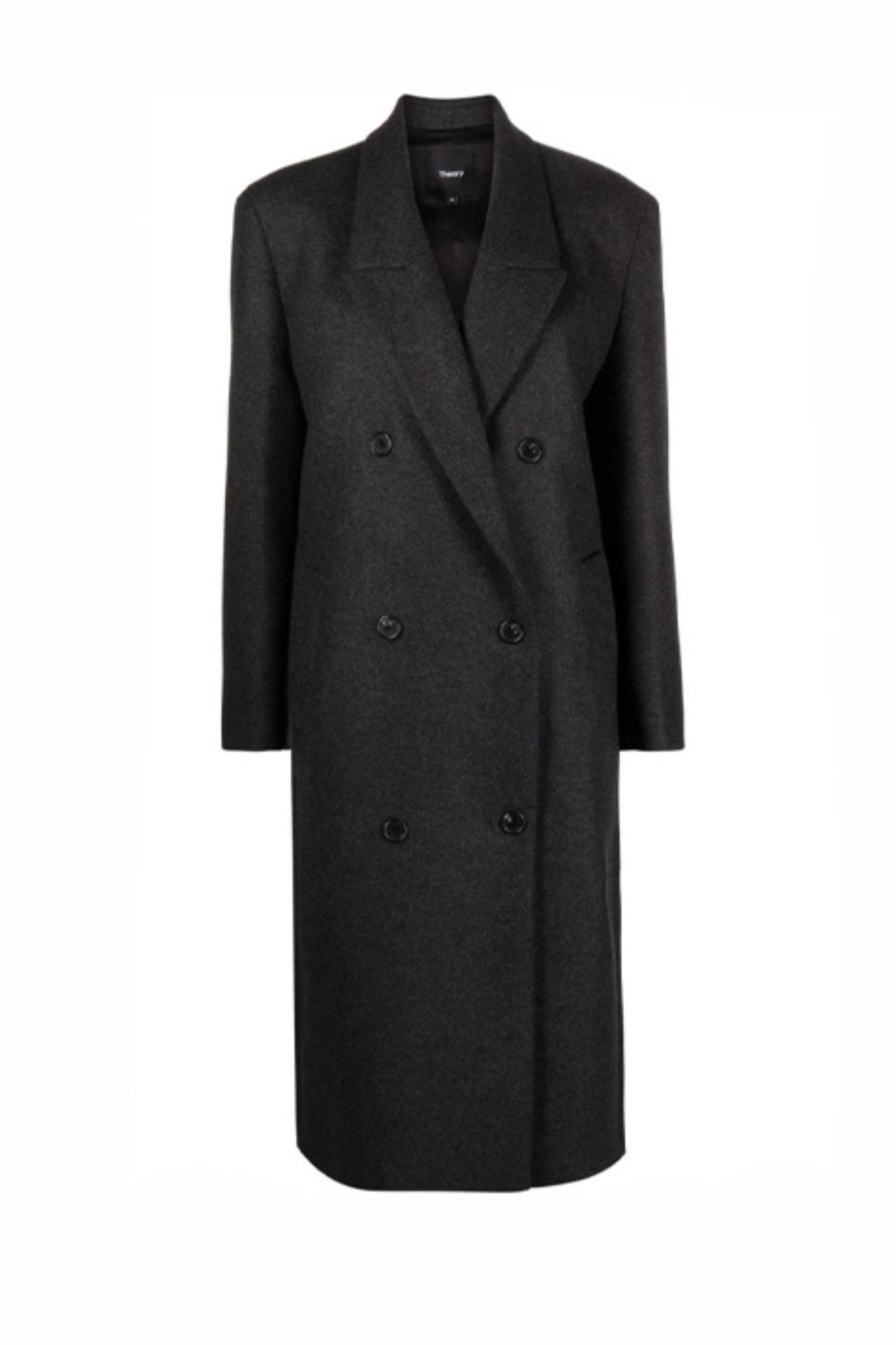 Пальто из смесовой шерсти|Основной цвет:Черный|Артикул:N0901408 | Фото 1