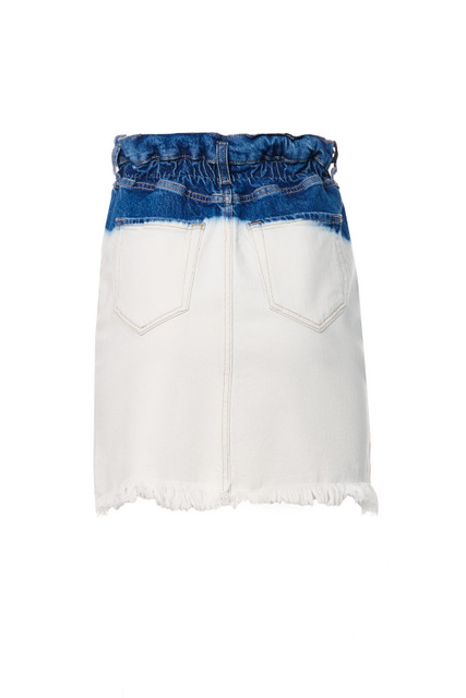 Джинсовая юбка с контрастным поясом|Основной цвет:Белый|Артикул:1J10T8Y82N | Фото 2