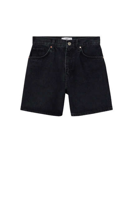 Джинсовые шорты ZAIDA прямого кроя|Основной цвет:Черный|Артикул:27047125 | Фото 1
