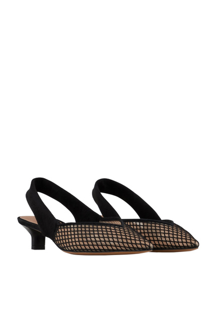Туфли-слингбэки из замши с сетчатым носком|Основной цвет:Черный|Артикул:X3E376-XM900 | Фото 2