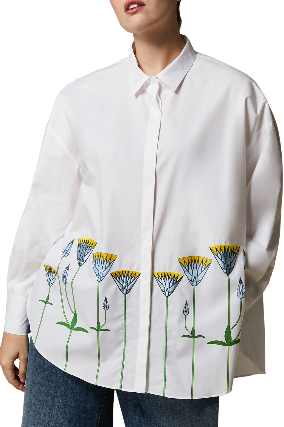 Женский Marina Rinaldi Рубашка PECE из натурального хлопка (цвет ), артикул 2418191116 | Фото 1